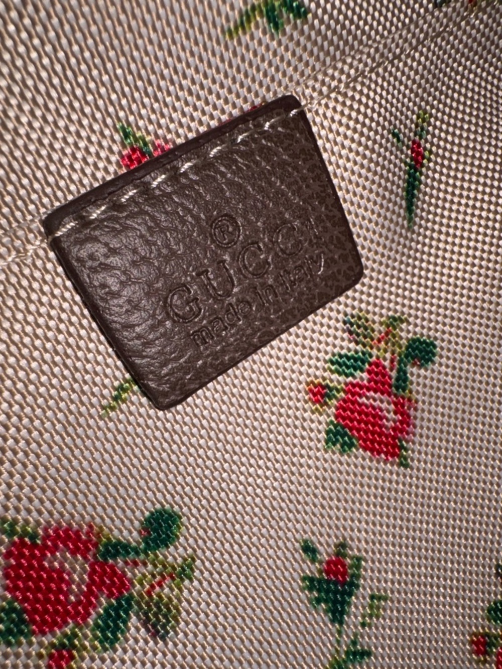 Gucci Beige GG Canvas Crossbody with Green-Red Web and Yellow Accents - Picture 5 of 6